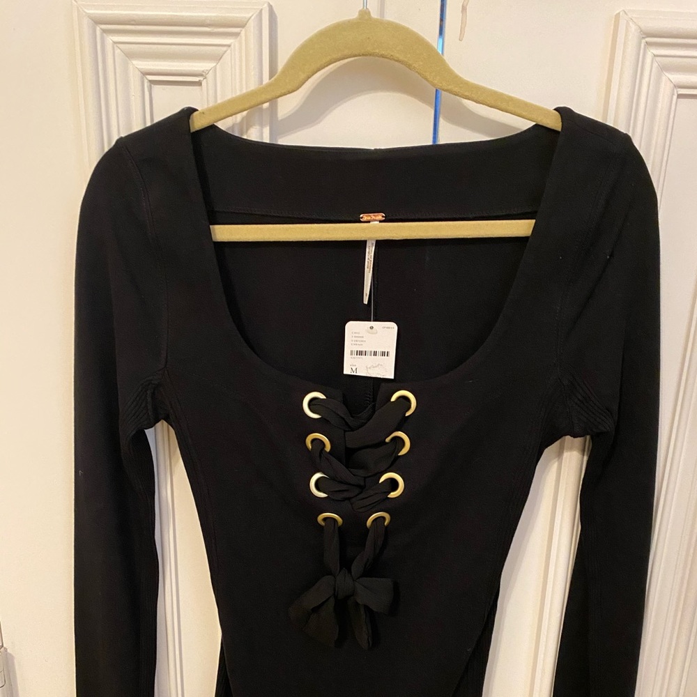 Free People Black top medium new with tags